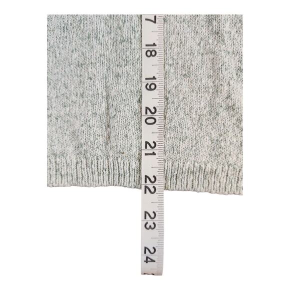 Pure J JIll cotton cardigan green cream knit open front sz small petite - Picture 12 of 14